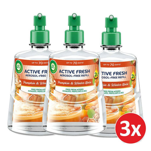 Εικόνα για Air Wick Active Fresh Ανταλλακτικό Αυτόματης Συσκευής Διάχυσης Αρώματος χωρίς αεροζόλ – Pumpkin Spice - 3 Τεμάχια