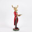 Εικόνα για Διακοσμητικό Ελάφι Butler με Πιατέλα & Στολισμένα Κέρατα - Κόκκινο 61cm Polyresin 600-47038