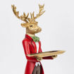Εικόνα για Διακοσμητικό Ελάφι Butler με Πιατέλα & Στολισμένα Κέρατα - Κόκκινο 61cm Polyresin 600-47038
