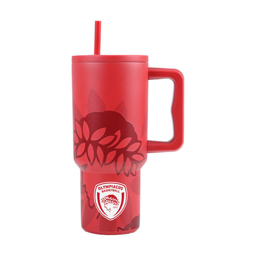 Εικόνα για Θερμός Straw Tumbler XL Olympiacos BC Edition 900ml – Κόκκινο Ανοξείδωτο Ποτήρι με Καλαμάκι 01-35969