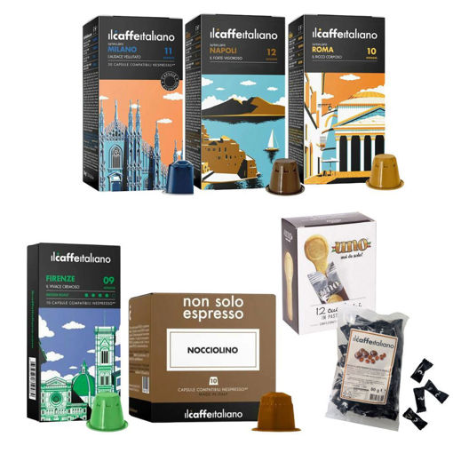 Εικόνα για Tasting Christmas Kit Il Caffe Italiano - 100 Κάψουλες Nespresso, Κουταλάκια Μπισκότο & Σοκολατένιες Ελίτσες Καφέ