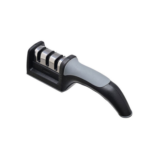 Εικόνα για Ακονιστήρι Μαχαιριών Χειρός 3 Επιπέδων Ανοξείδωτο Μαύρο 21.6x5x6cm Estia 01-9434