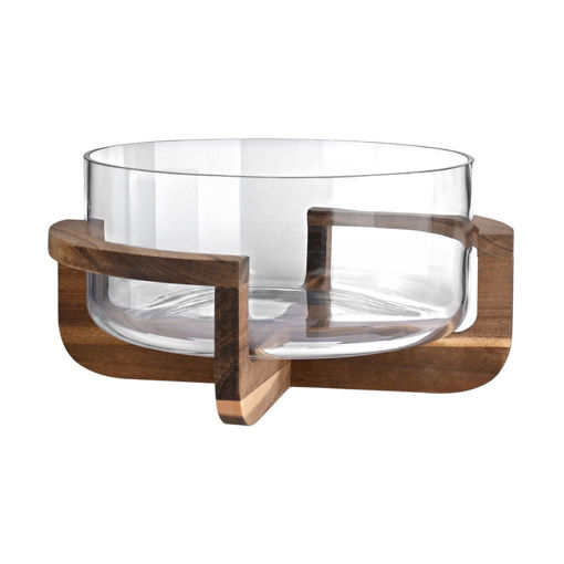 Εικόνα για Σαλατιέρα Allure με Ξύλινη Βάση από Ακακία 30cm Estia 01-36621