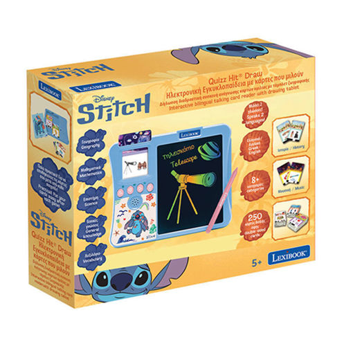 Εικόνα για Lexibook Stitch Quizz Hit Draw – Αναγνώστης Καρτών με 250 Κάρτες, 330+ Κουίζ & Πινακάκι | 5+ JCR20Di8