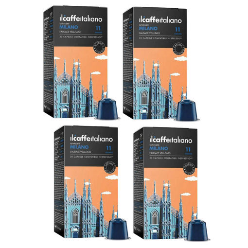 Εικόνα για Ιταλικός Καφές Espresso Συμβατός με Nespresso IL Caffe Italiano Milano Aluminium - 120 Κάψουλες