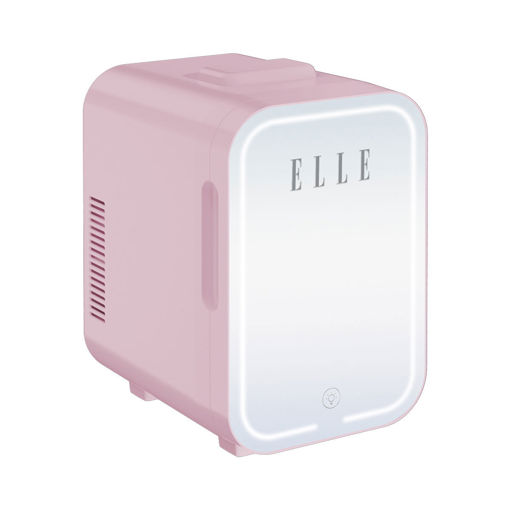 Εικόνα για ELLE HOME Mini Cooler 8L με Καθρέφτη LED - Ψυγείο Καλλυντικών 42W Ροζ