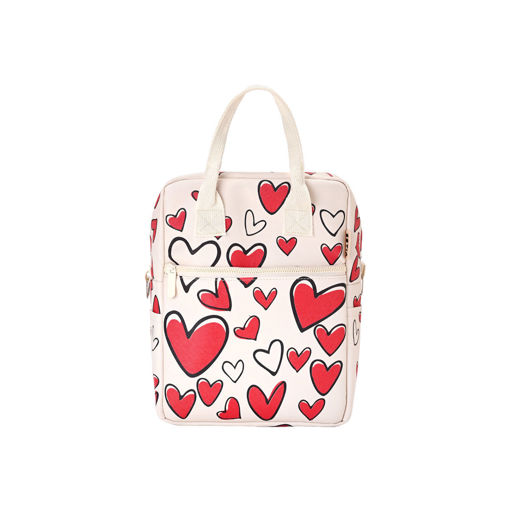 Εικόνα για Τσάντα Φαγητού Save the Aegean Ισοθερμική 7lt - Red Valentine με Καρδιές, PVC Leather Estia 01-38359