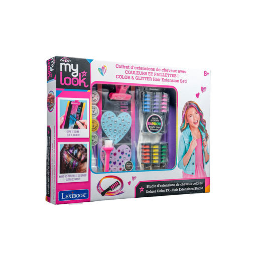 Εικόνα για My Look Deluxe Color FX – Σετ Χρωματιστών Extensions & Glitter Μαλλιών | Lexibook CRSS11