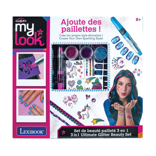 Εικόνα για My Look Shimmer 'n Sparkle 3 σε 1 – Σετ Glitter για Μαλλιά, Σώμα & Νύχια | Lexibook CRSS18