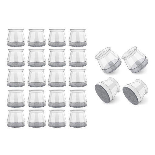 Εικόνα για Home Use Προστατευτικά Επίπλων HUH-0225 Σιλικόνη με Τσόχα 32-37mm Διάφανα 24τμχ