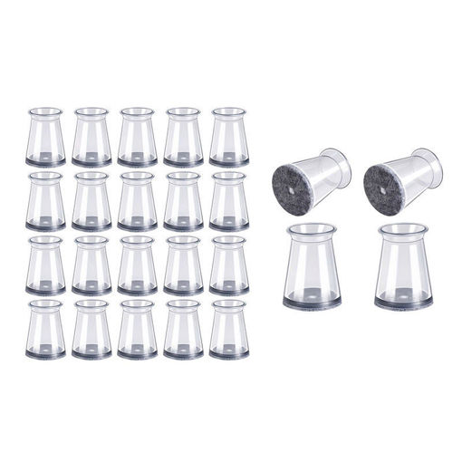 Εικόνα για Home Use Προστατευτικά Επίπλων HUH-0258 Σιλικόνη με Τσόχα 16-23mm Διάφανα 24τμχ