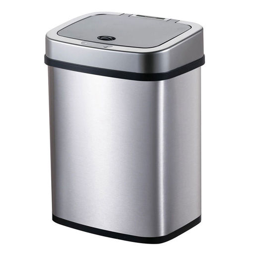 Εικόνα για Home Use Κάδος Απορριμμάτων HUH-0256 με Φωτοκύτταρο Ανοξείδωτο Ατσάλι 15lt Ασημί
