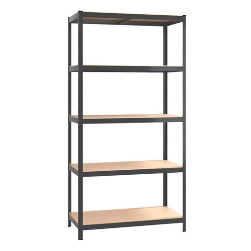 Εικόνα για Μεταλλική Ραφιέρα 5 Επιπέδων HOME USE HUH-0199 | 90x40x180cm | Μαύρη | Αντοχή 875kg