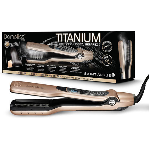 Εικόνα για DEMELISS Titanium – Ψηφιακή Πρέσα Μαλλιών με Ατμό, Πλάκες Τιτανίου & Αποσπώμενη Χτένα 230°C