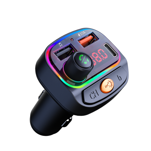 Εικόνα για Osio OFT-4265BT Bluetooth 5.0 FM Transmitter Αυτοκινήτου με Hands-Free, 2×USB-A + USB-C & Φωτισμό 7 Χρωμάτων