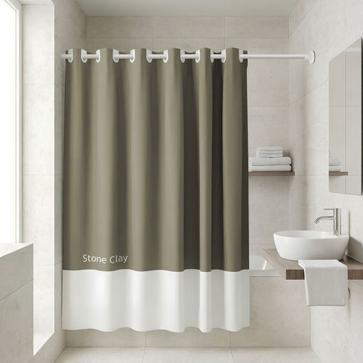 Εικόνα για Κουρτίνα Μπάνιου Αδιάβροχη TONE LAB 180x194εκ. Stone Clay | Πολυεστέρας | 10 Κρίκοι 02-40314