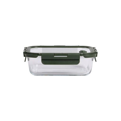 Εικόνα για Γυάλινο Φαγητοδοχείο Click & Seal 1060ml Olive – Αεροστεγές με Βαλβίδα 01-39660
