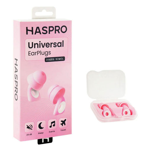 Εικόνα για Ωτοασπίδες Haspro Universal Earplugs – Σιλικόνη Επαναχρησιμοποιήσιμες SNR 29dB – Ροζ