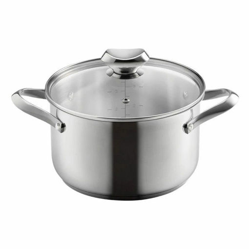 Εικόνα για Κατσαρόλα Metaltex Icona Inox & Induction 28εκ. 6,8L με Γυάλινο Καπάκι – Ανοξείδωτη για Όλες τις Εστίες & Φούρνο