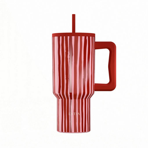Εικόνα για Θερμός Straw Tumbler XL Save the Aegean 900ml – Viva Stripe (Ριγέ Κόκκινο-Ροζ) 01-41564