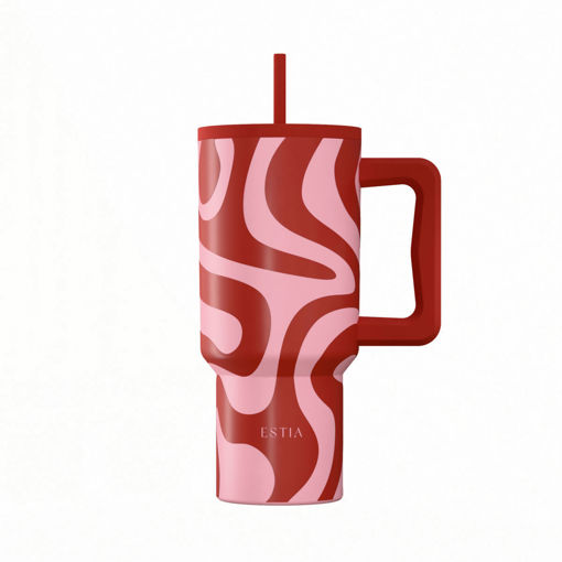 Εικόνα για Θερμός Straw Tumbler XL Save the Aegean 900ml Coral Waves – Ποτήρι με Καλαμάκι & Spill Proof Καπάκι 01-41588