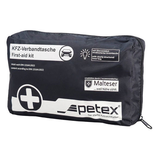 Εικόνα για PETEX Κιτ Πρώτων Βοηθειών Οχημάτων 43930004 – DIN 13164:2022 Μαύρο