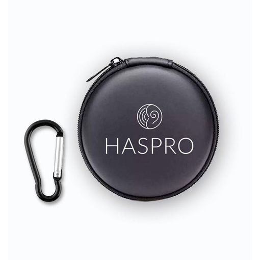 Εικόνα για Haspro Θήκη Μεταφοράς για Ωτοασπίδες & Ακουστικά – Σκληρή Θήκη με Φερμουάρ & Καραμπίνερ (8 cm)
