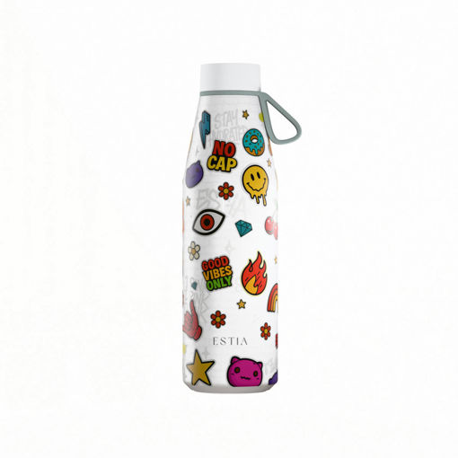 Εικόνα για Θερμός Flow Save the Aegean 500ml – Urban Vibes (Λευκό με Πολύχρωμα Pop Prints) 01-42110