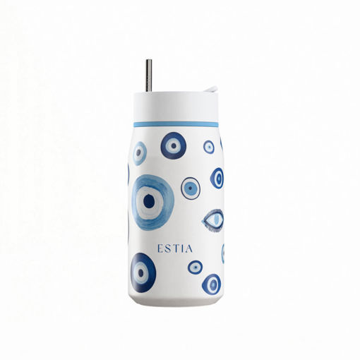 Εικόνα για Θερμός Lens Save the Aegean 360ml – Spirit of Luck (Μπλε Ματάκια σε Λευκό Φόντο) 01-42967