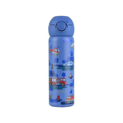 Εικόνα για Παιδικό Θερμός 500 ml με Καλαμάκι Σιλικόνης & Λαβή Μεταφοράς Wonder Bottle Save the Aegean – City Heroes (Ανοξείδωτο Ατσάλι 18/8)