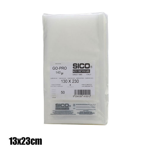 Εικόνα για Σακούλες Vacuum Ανάγλυφες 50 τμχ. 13x23 cm SICO BS130X230