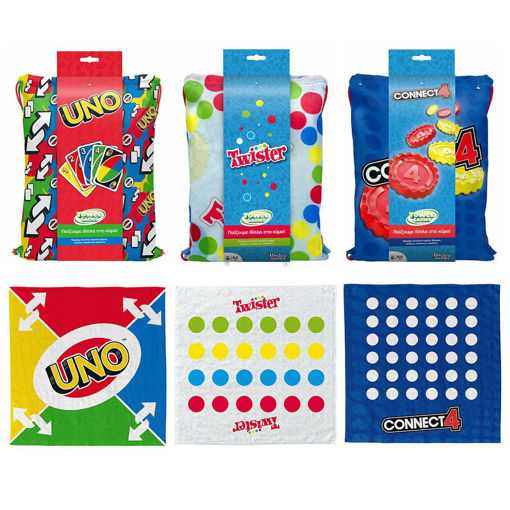 Εικόνα για Προσφορά: Σετ 2 Towel Games της Επιλογής σου – UNO, Twister ή Connect 4 | Πετσέτες Παραλίας & Παιχνίδια 2-σε-1