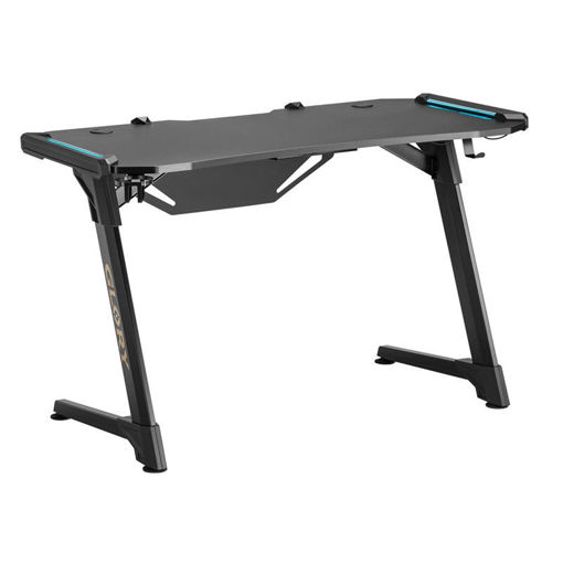 Εικόνα για Gaming Γραφείο 120x60 cm με RGB Φωτισμό & ΑτσάλινΣκελετό BRATECK Glory GMD04-1S (Μαύρο, Αντοχή 100 kg)